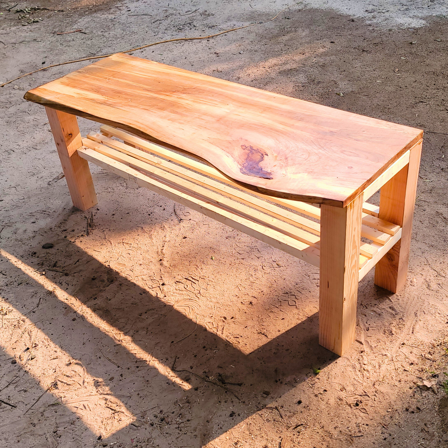 DIY 5-Foot Slab Shoe Bench Plans
