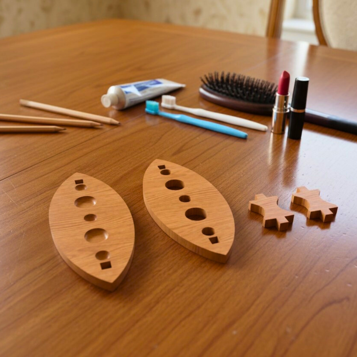 Handmade Cedar Toothbrush Holder with Custom Engraving