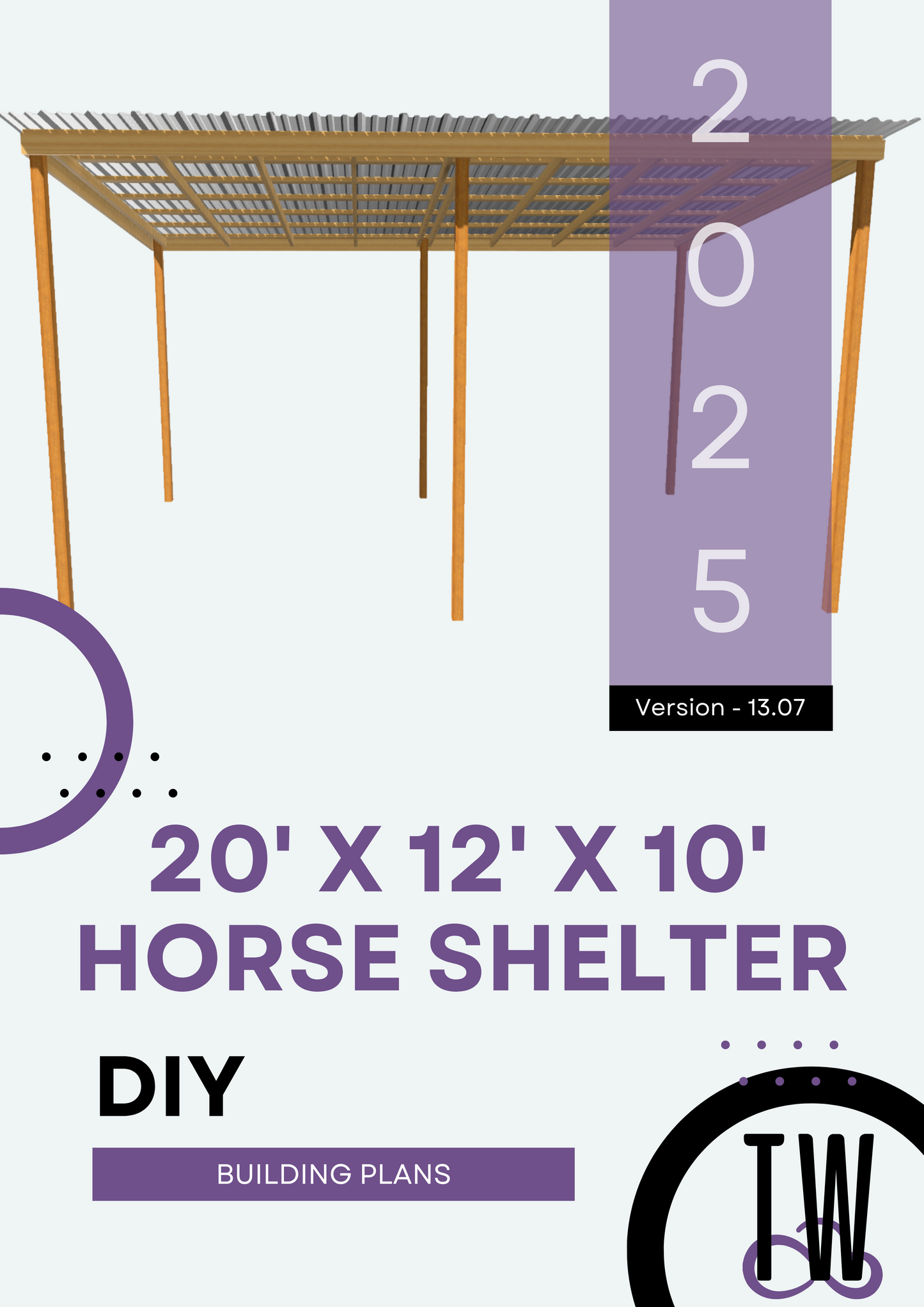 DIY 20x12x10 Horse Shelter Plans