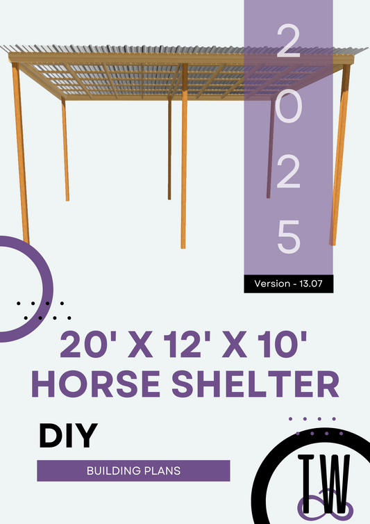 DIY 20x12x10 Horse Shelter Plans