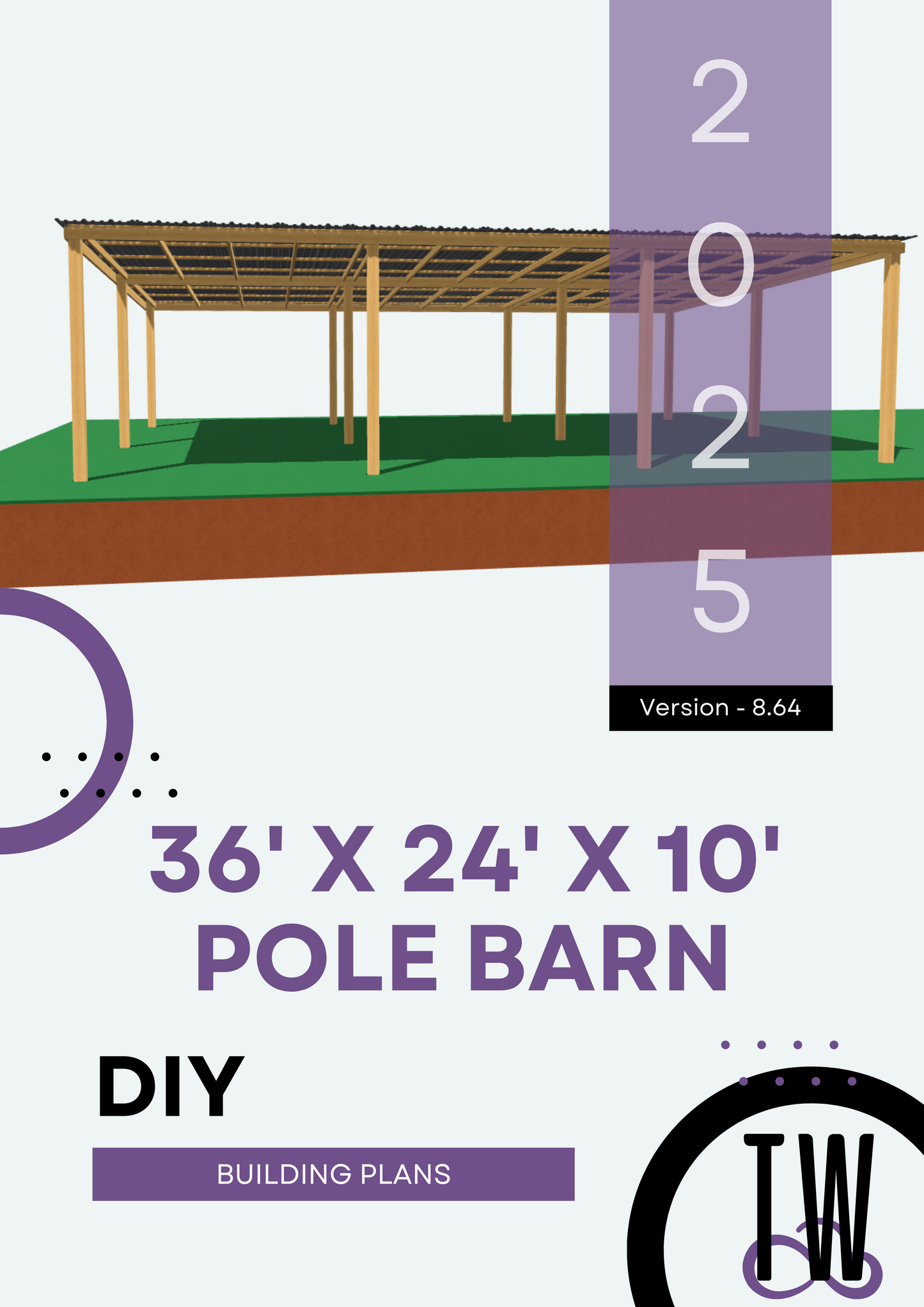 DIY 36x24x10 Pole Barn Plans