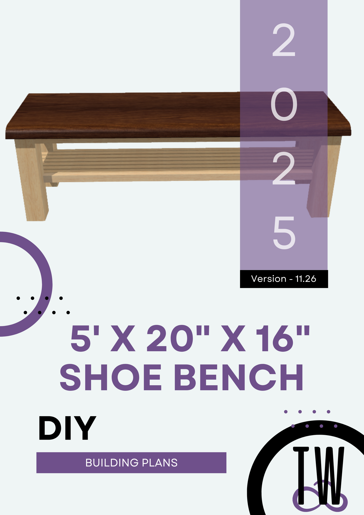 DIY 5-Foot Slab Shoe Bench Plans
