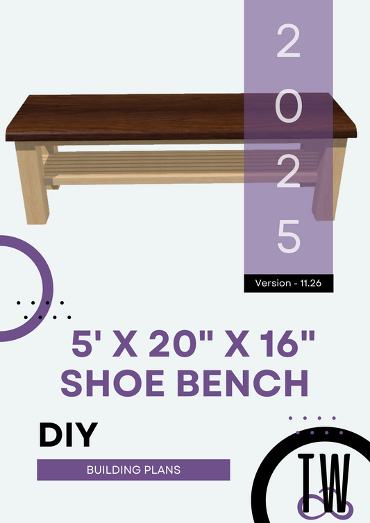 DIY 5-Foot Slab Shoe Bench Plans