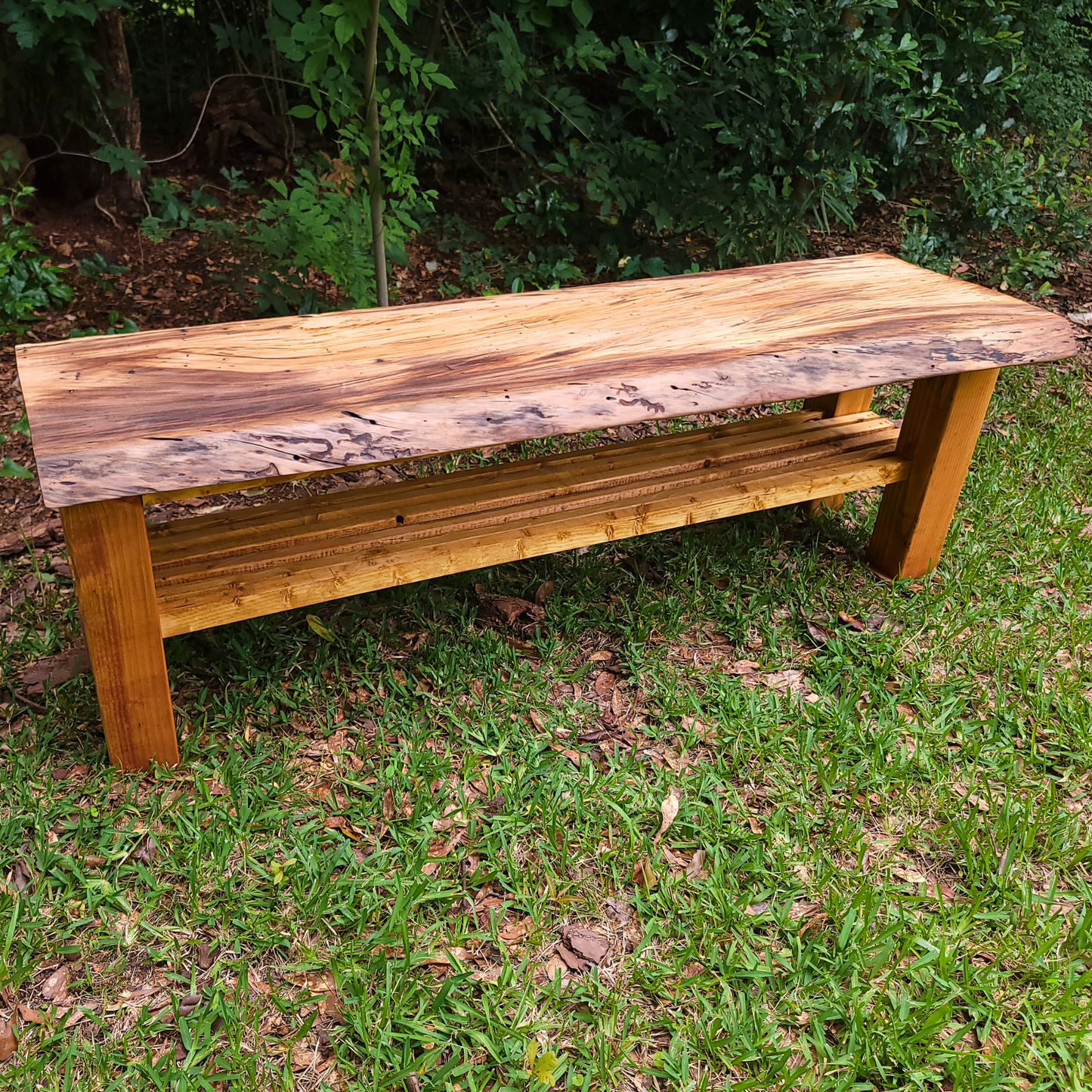 DIY 5-Foot Slab Shoe Bench Plans