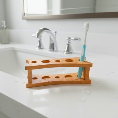 Handmade Cedar Toothbrush Holder with Custom Engraving