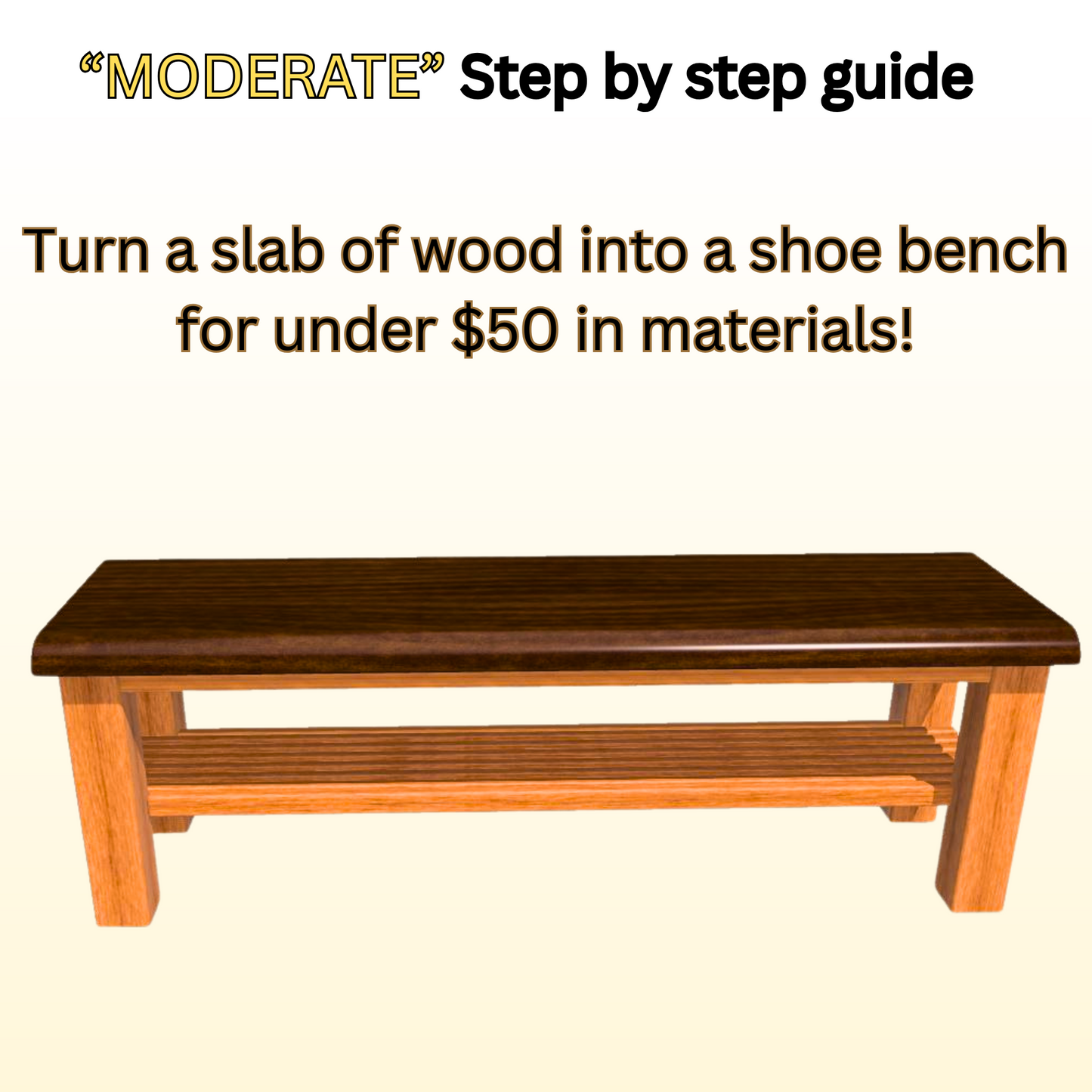 DIY 5-Foot Slab Shoe Bench Plans