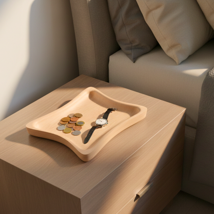 Handmade Wooden Key Tray – Entryway Catchall (Maple or Walnut)