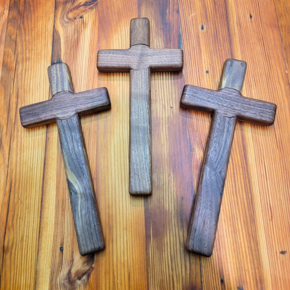Handmade Walnut Memorial Cross with Hidden Magnetic Compartment