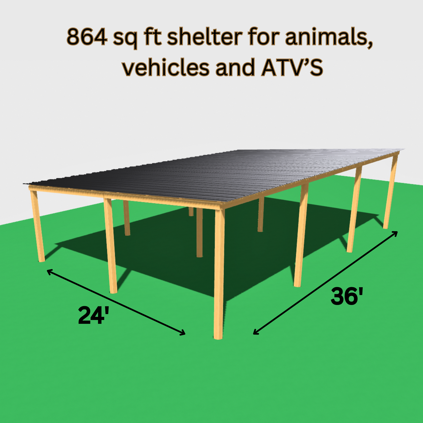 DIY 36x24x10 Pole Barn Plans