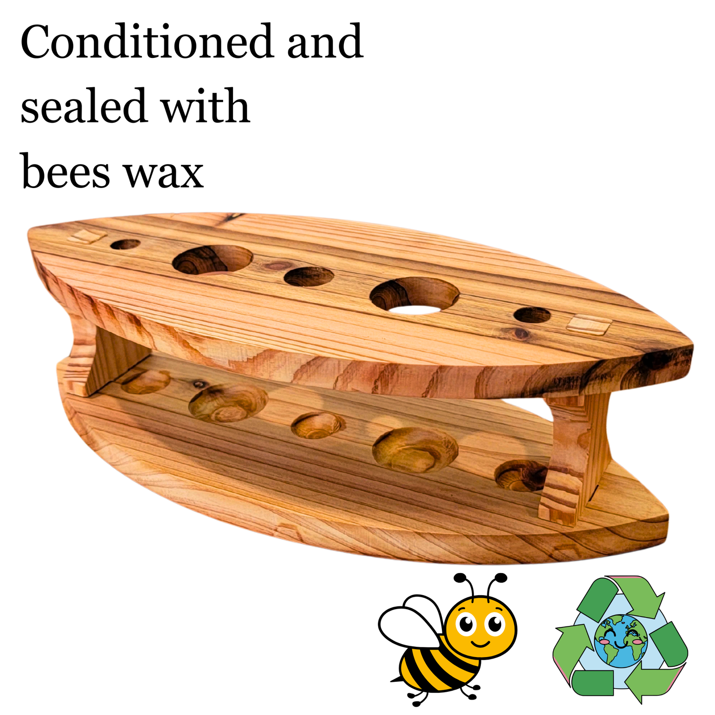 Handmade Cedar Toothbrush Holder with Custom Engraving