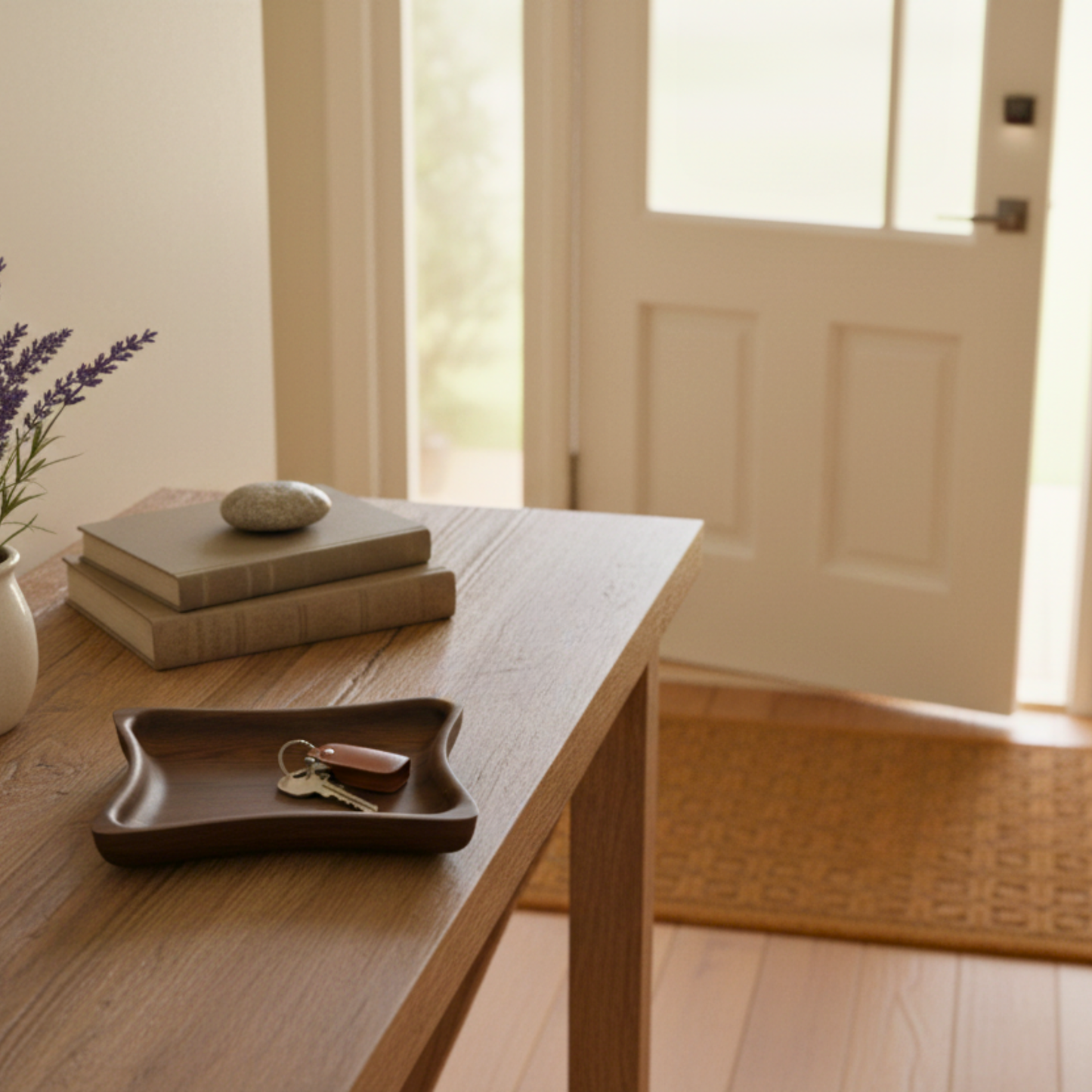 Handmade Wooden Key Tray – Entryway Catchall (Maple or Walnut)