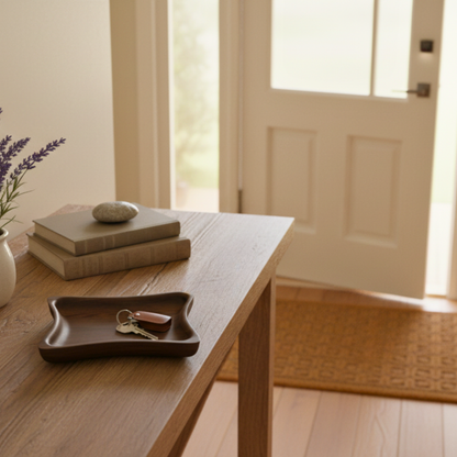 Handmade Wooden Key Tray – Entryway Catchall (Maple or Walnut)