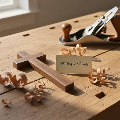 Rustic Handmade Wooden Cross with engraving option – Solid Wood Christian Decor with Natural Oil & Beeswax Finish