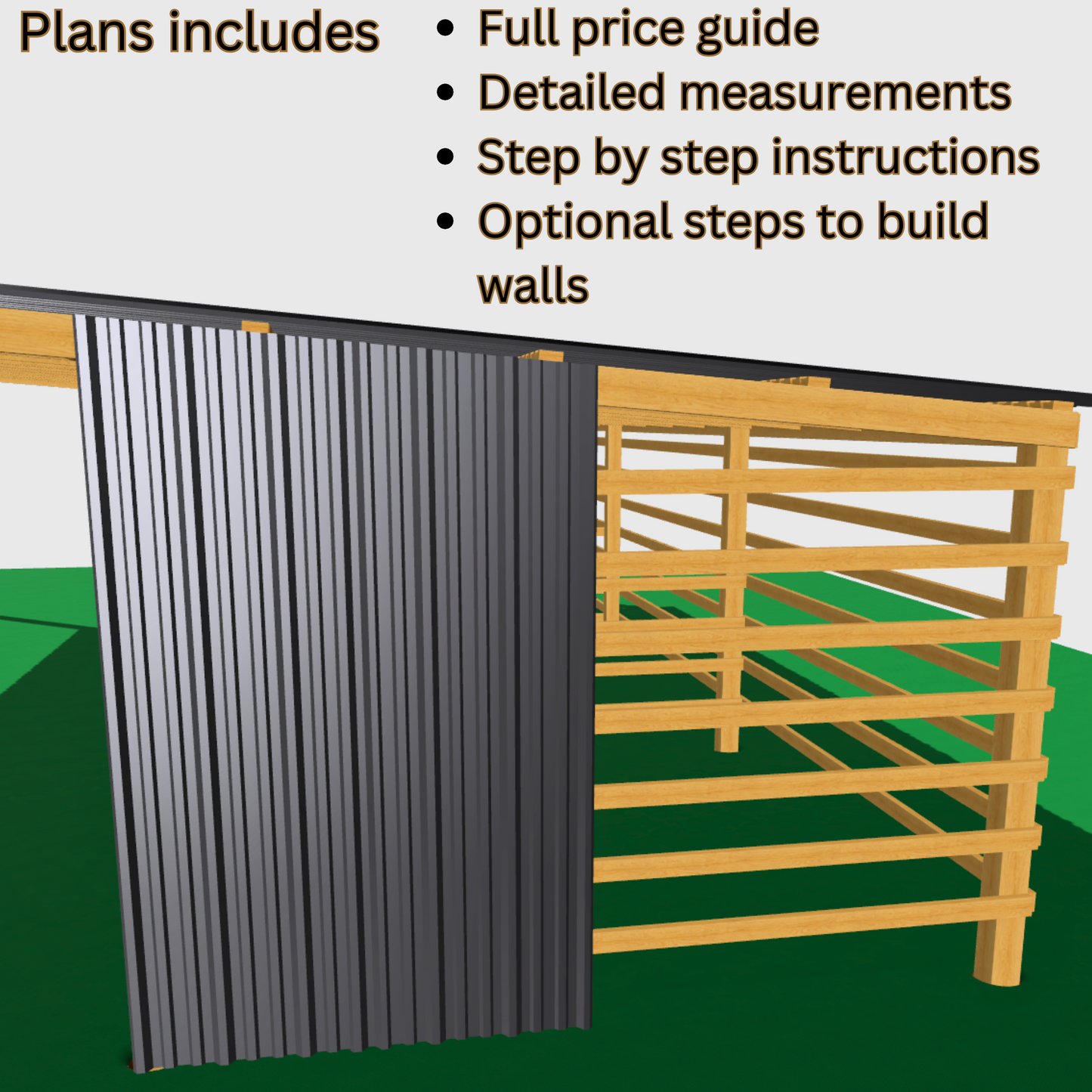 DIY 36x24x10 Pole Barn Plans