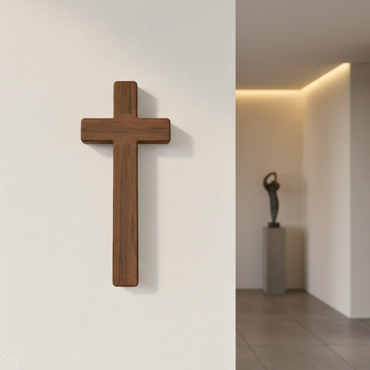 Rustic Handmade Wooden Cross with engraving option – Solid Wood Christian Decor with Natural Oil & Beeswax Finish