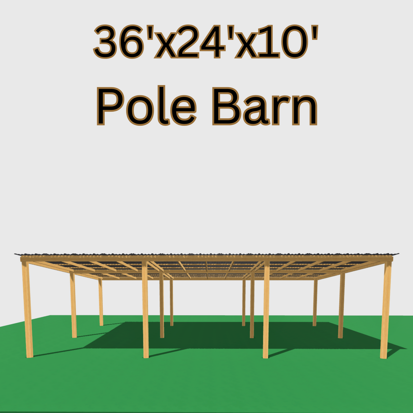 DIY 36x24x10 Pole Barn Plans